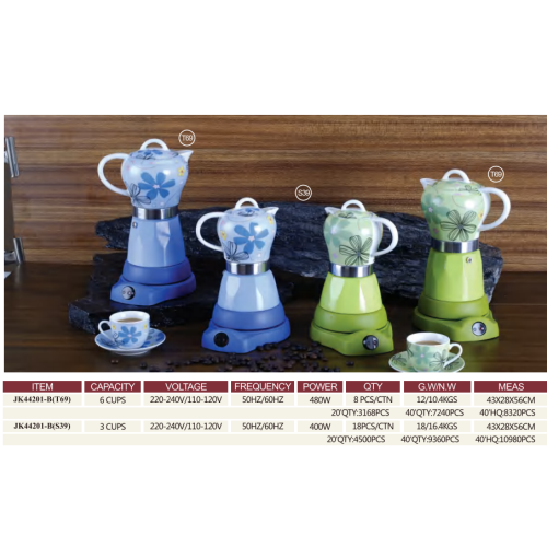 Porcelain pot electric italian coffee maker colores